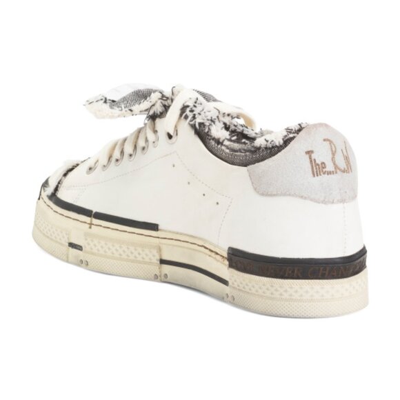 NEW REBECCA WHITE Leather Identity Sneakers in white/gray for women 1125 5t3 - Picture 9 of 10